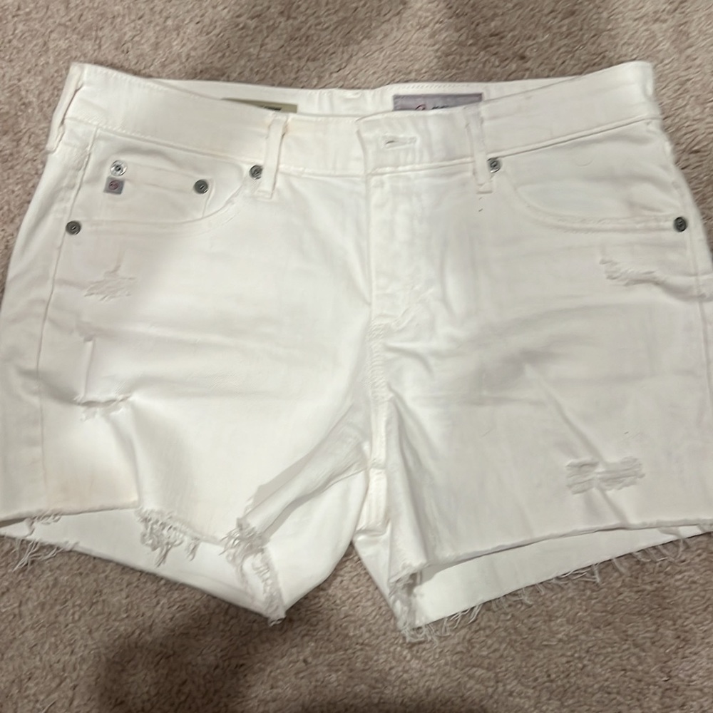 AG white jean shorts